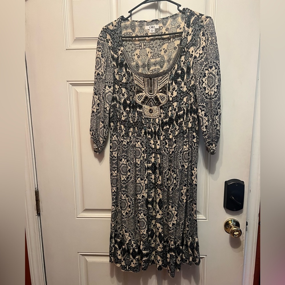 Cato peasant midi dress